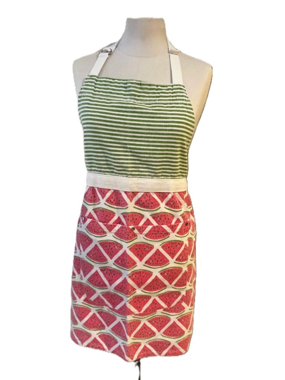 Cynthia Rowley Watermelon Apron | 100% Cotton | 29" Length | Front Pockets